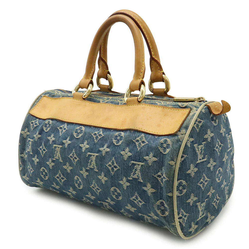 Louis Vuitton Blue Neo Bag Speedy Handbag Denim Monogram Boston Blue